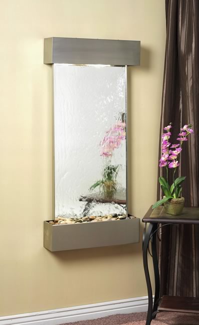 Adagio Cascade Springs  Mirror and Stainless Steel Indoor Wall Water Fountain